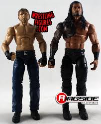 Reigns has a determined headscan, accurate tattoos and his symbol with a superman punch design in red on the front of his ring top. Loose Figures Dean Ambrose Roman Reigns Shield Reunion No Shirts Wwe Epic Moments Ringside Collectibles