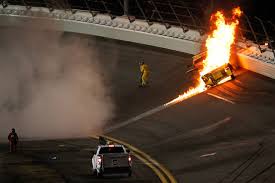 Juan pablo montoya's car slams into a jet dryer mounted on a safety truck at the daytona international speedway in daytona beach, florida. Matt Kenseth Wins Fire And Rain Plagued Daytona 500 Wsj