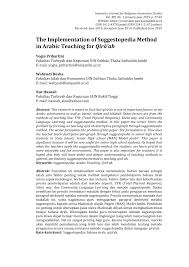 Before we go home, let's pray together. Pdf The Implementation Of Suggestopedia Method In Arabic Teaching For Qira Ah