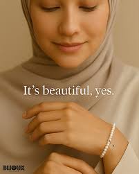 My tasbih bracelet collections are made of freshwater pearls. Why  freshwater pearls? These pearls come in a variety of colours and shapes.  Unlike normal glass or plastic beads, freshwater pearls are not