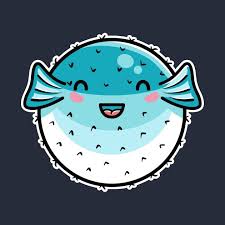 Kawaii Cute Puffer Fish Drawing By Flaming Imp Available On T Shirts Etc Fish Drawings Kawaii Fish Cute Kawaii Drawings
