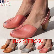 Details About Women Fashion Thick Kitten Heel Sandals Retro Peep Toe Ankle Strap Vintage Shoes