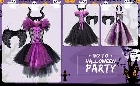 Film vedova nera cosplay costume carnevale halloween outfit cosplay natasha romanoff jumpsuit fancy accessories boots. Cerchio Obeeii Malefica Costume Per Bambina Regina Malefica Tutu Abito Per Halloween Cosplay Carnevale Tulle Vestito Capelli Ali 3pcs Outfit Bambini Giochi E Giocattoli