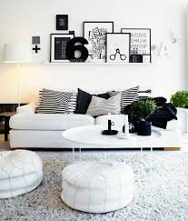 Black And White Themed Room These White Living Room Ideas Will Inspire Your Next Home Makeover Black White Living Room Living Room Shelves Home Living Room