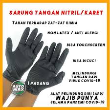 Dengan menggunakan produk ini, dipercaya pengguna dapat melindungi diri dari berbagai virus jahat dan menjaga kesterilan barang yang disentuh. Jual Sarung Tangan Karet Hitam Nitril Bukan Latex Size S M L Tanpa Bedak Murah Mei 2021 Blibli