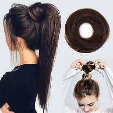 Fashion hair bun maker donut foam sponge easy big ring hair styling tools hairstyle hair accessories for girls women lady tsetmsq donut buns hairstyles on sale. Natural Look Donut Bun Hair Piece Scrunchie Real Human Hair Extensions Ring Ebay