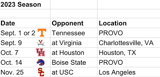 The official 2021 football schedule for the boise state university broncos Mitch Harper On Twitter Updated Football Schedules For Byu In The 2020 2021 And 2023 2025 Seasons After Today S Series Announcements
