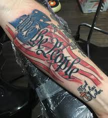 Black shaded punisher tattoo on forearm. 75 Patriotic We The People Tattoos And Ideas Tattoo Me Now