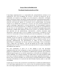 Introducción para empezar a explicar cuál es la labor del del psicólogo organizacional, tenemos que mencionar el concepto de psicología, ciencia que pretende reconocer y solventar los problemas conductuales y cognitivos que se presentan en los individuos y que afectan su día a día. Doc Ensayo Sobre La Psicologia Organizacional En El Peru Andrea Gutierrez Villa Academia Edu