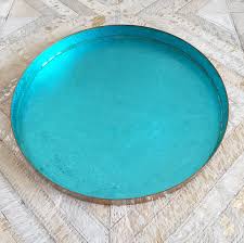 Shop turquoise trays featuring artwork from your favorite artists. Metallic Round Turquoise Tray The Cinnamonroom