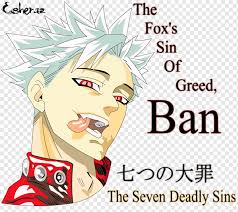 The dragon sin of wrath the leader of the seven deadly sins meliodas in his season 2 boar hat uniform. Meliodas The Seven Deadly Sins Greed Ban In Seven Deadly Sins Face Text Friendship Png Pngwing