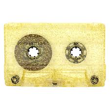 Made from durable film for long lasting sparkle; Glitter Gold Blank Audio Cassette Tapes Retro Style Media