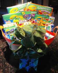 Boys Crayola And Art Supply Basket Art Supplies Gift Auction Baskets Gift Baskets