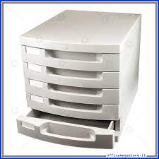 La composizione è formata da 16 cassetti 4. Cassettiera Con 5 Cassetti Alti In Pp Per Documenti E Corrispondenza