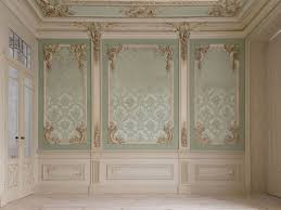 Wall Panels With Corner Ornamentation And Painted Center Panels Decor Large Wall Decor Classic Interior Design
