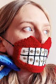 Decorative Face Masks Playfully Encourage Social Distancing With Their Bizarre Knittings In 2020 Fashion Face Mask Monster Face Knitting