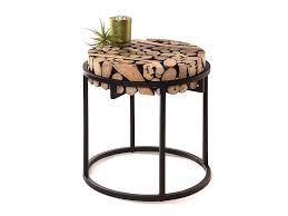 Taiga Hocker Oder Beistelltisch Aus Teak Astholz Auf Eisenfuss Rund Wood Collection Couchtisch Sofatisch W Beistelltisch Holz Beistelltische Beistelltisch