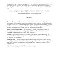 You know what you want and do everything possible to achieve your goals. Pdf The Moderating Effect Of Perceived Job Characteristics On The Proactive Personality Organizational Citizenship Behavior Relationship