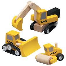 Road Construction Vehicles Set Of 3 Wood Toys Woodworking Wooden Toys
