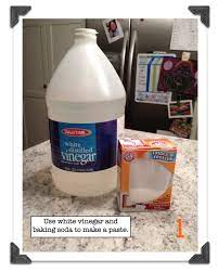 Dip it in clean water to do away with the vinegar on the surface. How To Clean Soap Scum Off Shower Doors Make A Paste With White Vinegar And Soap Scum Cleaning Hacks Shower Doors Soap Scum Off Shower Doors