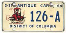 D C Antique And Historic Vehicle License Plates