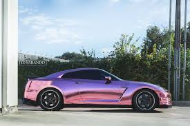 Black And Rose Gold Car Wrap Nissan Gtr Wrapped In A Custom Rose Gold Chrome By Sharp Wraps Autos Coches Motos
