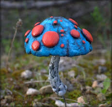 Red Blue Magic Mushroom Polymer Clay Toastool Home Flower Pot Decor Garden Polymer Clay Fairy Clay Fairies Clay Crafts