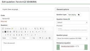 One that has a (specified). Show Question Randomly Limesurvey Forums