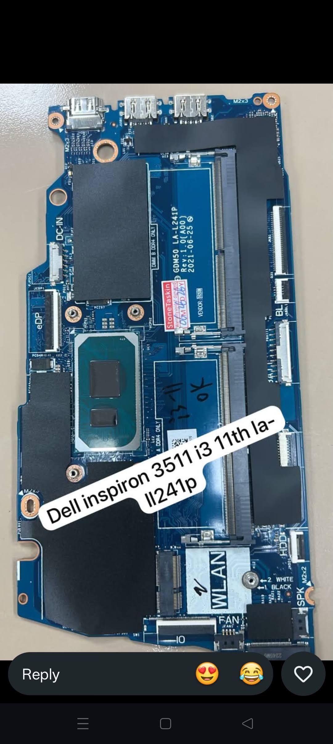 Dell Inspiron 3511 Motherboard | Part No. LA-241P | Laptop product image