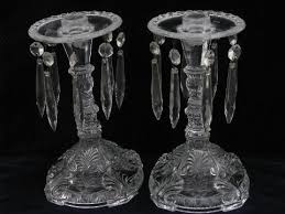 At alibaba.com, you can certainly explore various crystal tealight candle holders ranges to determine the best products within your budget. Pair Vintage Boudoir Mantel Candlesticks Pressed Pattern Glass W Prisms