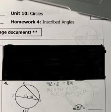 Unit 10 circles homework 4 answer key. Unit 10 Circles Homework 4 Inscribed Angles Find Each Angle Or Arc Measure Of Mrs Brainly Com