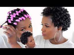 How To Curl Short Natural 4c Hair Without Heat Perm Rod Set Youtube Hair Without Heat How To Curl Short Hair 4c Hairstyles