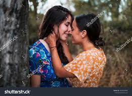 Two Young Lesbians Kissing Caressing Each Stock Photo 1860626983 |  Shutterstock