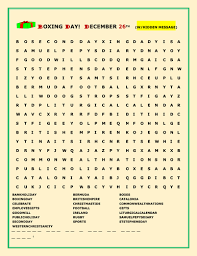A list of free autumn and fall word search puzzles organized by skill level as well as grade level. Boxing Day A Word Search Puzzle With Hidden Message Teaching Resources