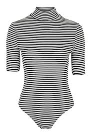 Black And White Striped Bodysuit Outfits Get An Effortless Everyday Look With A Striped Turtleneck Bodysuit From Topshop Body Suit Outfits Topshop Tall Fashion