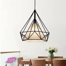 Pas Cher Cage A Oiseaux Pendentif Lampe Retro Fer Diamant Forme Hanging Lumiere Loft Pyramide Pendentif Lampe Reglable Lampada Retro Luminaria Lustre De Ferro