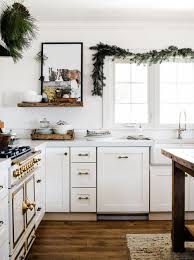 Farmhouse Christmas Decorating Ideas Our Christmas Kitchen Boxwood Ave White Concrete Countertops Brick Fireplace Makeover Christmas Kitchen