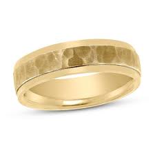 Men S Hammered Wedding Band 14k Yellow Gold 6mm Jared Hammered Wedding Bands Hammered Gold Wedding Band Mens Yellow Gold Wedding Bands