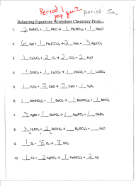 A solution of lead (ii) nitrate is. Chemistry Balancing Chemical Equations Worksheet Answer