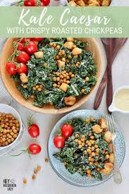 This Vegetarian Caesar Salad Is Made With Tuscan Kale Healthy Vegetarian Caesar Dressing And Cri Veggie Recipes Healthy Vegetarian Recipes Healthy Vegetarian