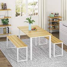 Shop 3 piece dining room sets in a variety of styles and designs to choose from for every budget. Homury 3 Piece Dining Table Set Breakfast Nook Dining Table With Two Benches White In Dubai Uae Whizz Table Chair Sets