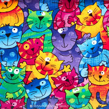 Cats Happy Cats Multi Yardage Timeless Treasures Timeless Treasures Cat Colors Cat Artwork Cats Illustration