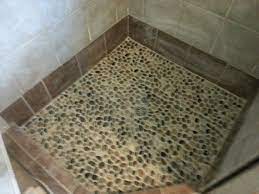 Leaking Shower Repaired Customer Saved Thousands River Rock Floor With Accent Tile Shower Repair Flooring Shower Tile