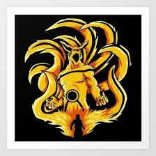 kurama naruto art print by limon93 society6 kurama susanoo naruto desenho susanoo