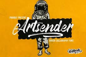 Gimp shows no button to select a different font in the text editing tool: Artsender Brush Calligraphy Font 311803 Brush Font Bundles