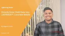 Directly Enter Field Data into LASTRADA™; Concrete Mobile - YouTube