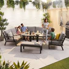 Nova Vogue Aluminium Corner Sofa Dining Set With Rising Table Armchair Bench Corner Sofa Set Dining Corner Dining Sofa