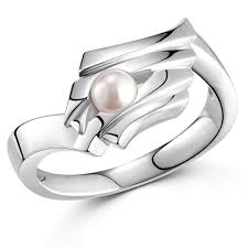 Eleganter, außergewöhnlicher silberring aus 925 sterling silber. Materia Damen Ring 925 Sterling Silber Mit Perle Weiss Rhodiniert Materia Schmuck