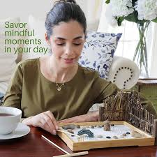 Most of the individuals look forward to grab some outstanding masterpieces in an attempt to. Buy Japanese Zen Garden For Desk 11x7 5 Inches Large Bamboo Tray White Sand River Rocks Pebbles Rake Tools Set Office Table Accessories Mini Zen Sand Garden Kit Meditation