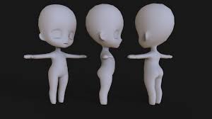 Chibi Base Mesh 3d Model Chibi 3d Model Character 3d Model